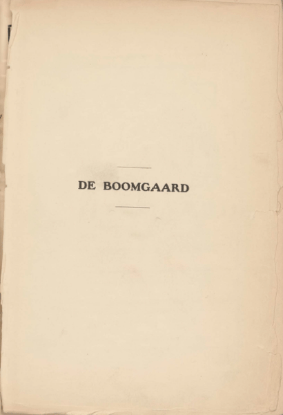 Titelpagina van De Boomgaard. Jaargang 2