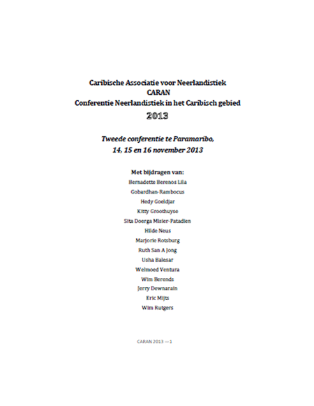 Conferentie Neerlandistiek in het Caribisch Gebied 2013