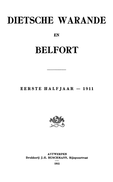 Titelpagina van Dietsche Warande en Belfort. Jaargang 1911