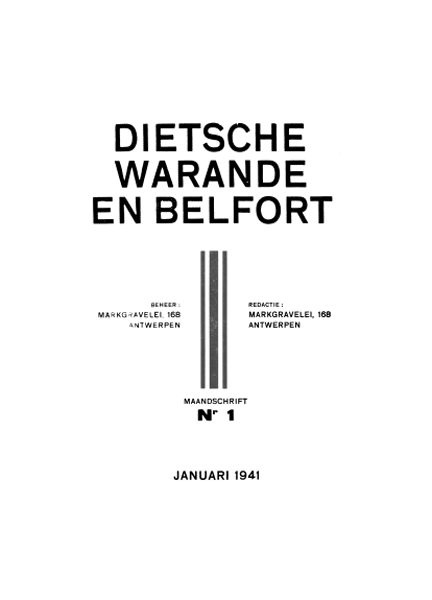 Titelpagina van Dietsche Warande en Belfort. Jaargang 1941