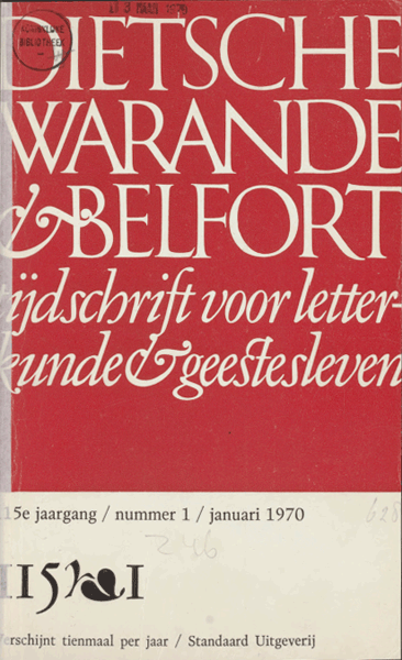 Titelpagina van Dietsche Warande en Belfort. Jaargang 115