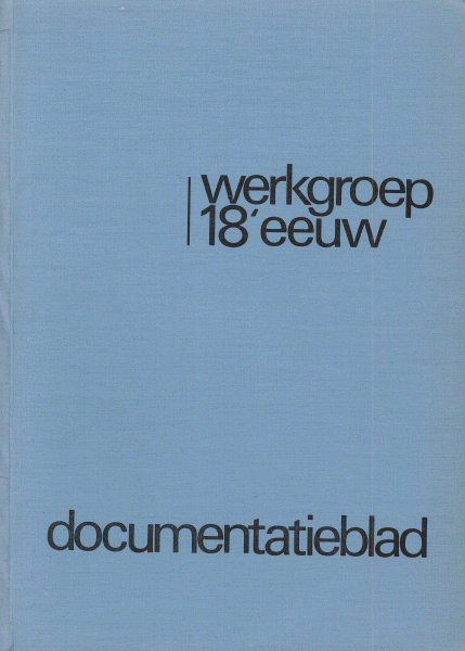 Documentatieblad werkgroep Achttiende eeuw. Jaargang 1974