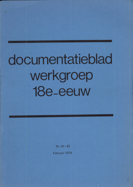 Documentatieblad werkgroep Achttiende eeuw. Jaargang 1979