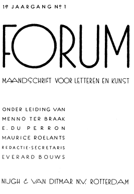 Titelpagina van Forum. Jaargang 1
