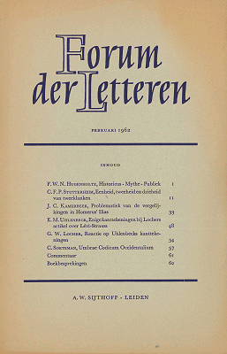 Titelpagina van Forum der Letteren. Jaargang 1962