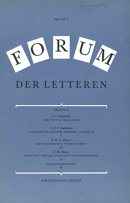 Forum der Letteren. Jaargang 1970