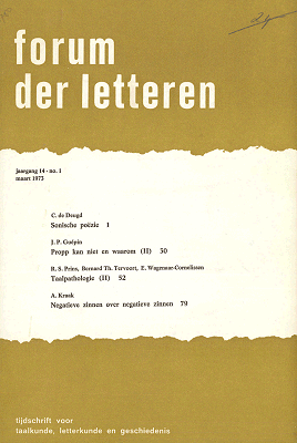 Forum der Letteren. Jaargang 1973