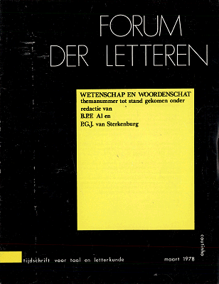 Titelpagina van Forum der Letteren. Jaargang 1978