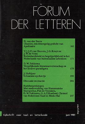 Titelpagina van Forum der Letteren. Jaargang 1981
