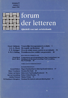 Titelpagina van Forum der Letteren. Jaargang 1982