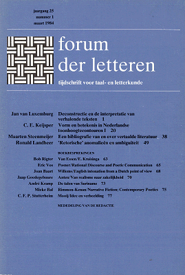 Titelpagina van Forum der Letteren. Jaargang 1984
