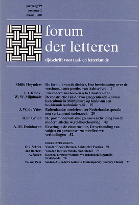 Titelpagina van Forum der Letteren. Jaargang 1988