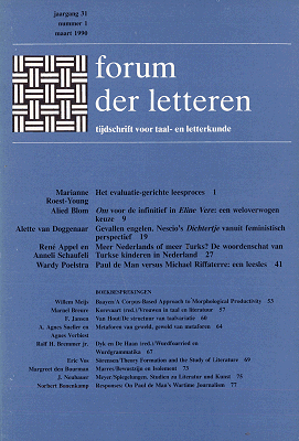 Titelpagina van Forum der Letteren. Jaargang 1990