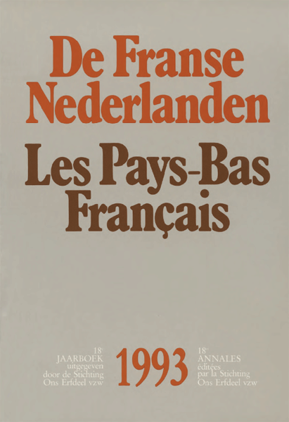 Titelpagina van De Franse Nederlanden / Les Pays-Bas Français. Jaargang 1993