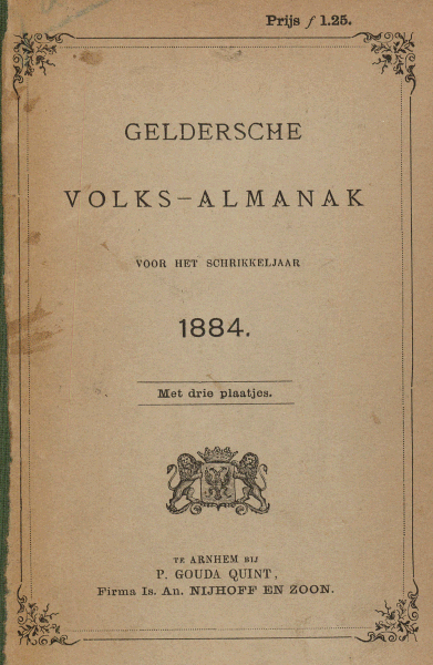 Geldersche volks-almanak voor het schrikkeljaar 1884