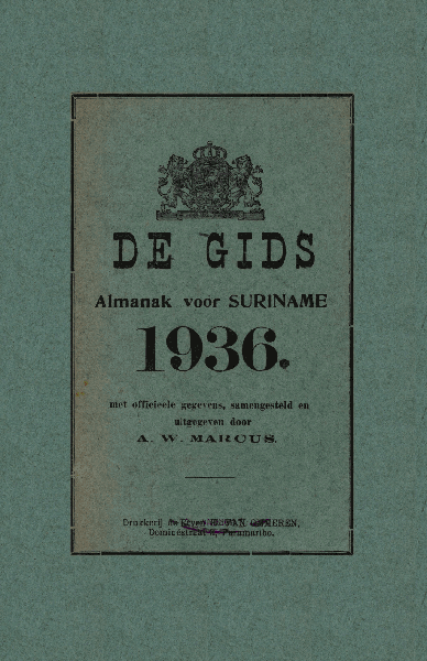 De Gids. Almanak voor Suriname 1936