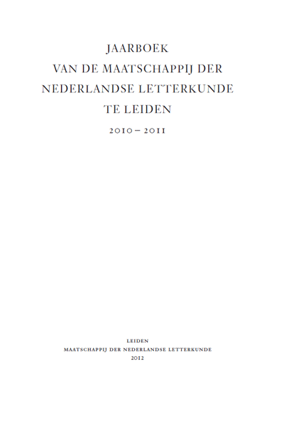 Jaarboek van de Maatschappij der Nederlandse Letterkunde, 2011