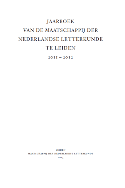 Titelpagina van Jaarboek van de Maatschappij der Nederlandse Letterkunde, 2011-2012