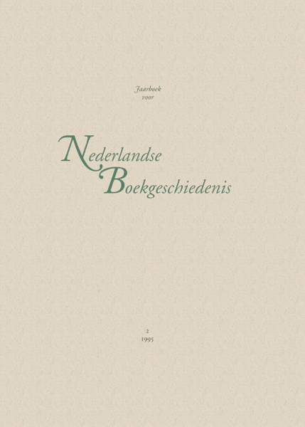 Jaarboek voor Nederlandse boekgeschiedenis. Jaargang 2