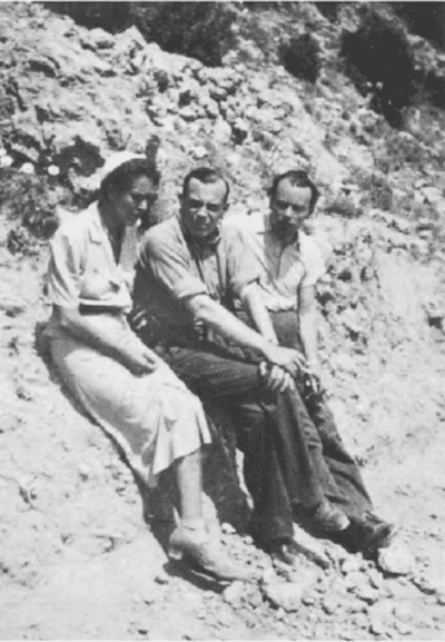 Erika Mann, Hans Kahle en Klaus Mann tijdens de Spaanse burgeroorlog in juni 1938