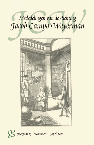 Titelpagina van Mededelingen van de Stichting Jacob Campo Weyerman. Jaargang 25