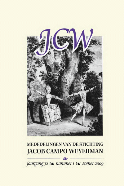 Titelpagina van Mededelingen van de Stichting Jacob Campo Weyerman. Jaargang 32