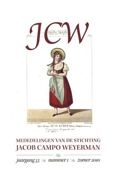 Titelpagina van Mededelingen van de Stichting Jacob Campo Weyerman. Jaargang 33