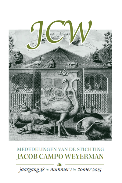 Titelpagina van Mededelingen van de Stichting Jacob Campo Weyerman. Jaargang 38