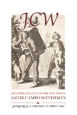Titelpagina van Mededelingen van de Stichting Jacob Campo Weyerman. Jaargang 39