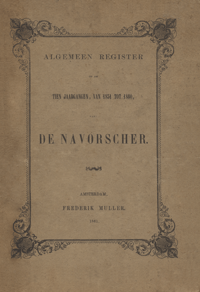 Titelpagina van Algemeen register (1851-1860)