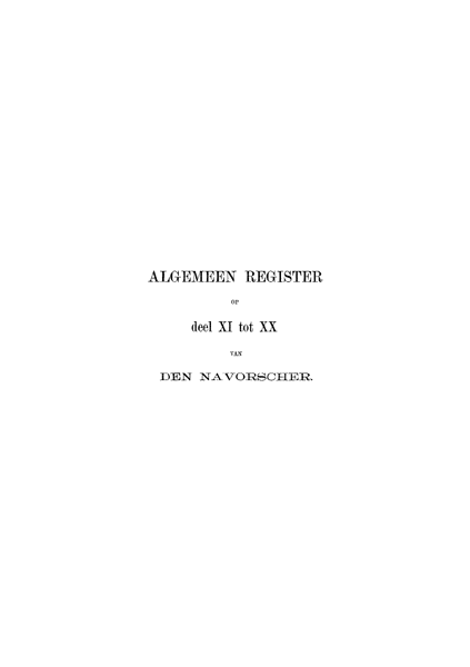 Titelpagina van Algemeen register (deel XI tot XX)