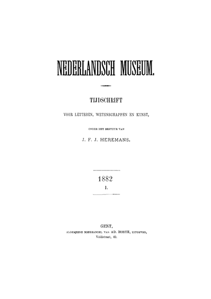 Titelpagina van Nederlandsch Museum. Jaargang 9