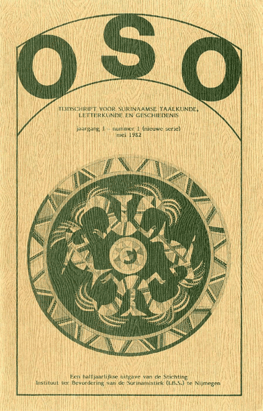 Titelpagina van OSO. Tijdschrift voor Surinaamse Taalkunde, Letterkunde en Geschiedenis. Jaargang 1
