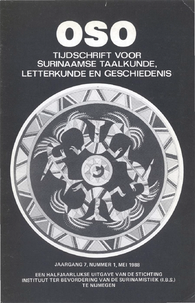 Titelpagina van OSO. Tijdschrift voor Surinaamse Taalkunde, Letterkunde en Geschiedenis. Jaargang 7