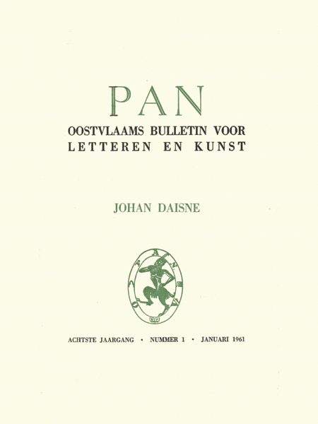 Pan. Oostvlaams Bulletin voor Letteren en Kunst. Jaargang 8
