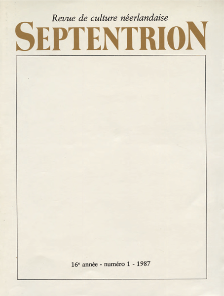 Titelpagina van Septentrion. Jaargang 16