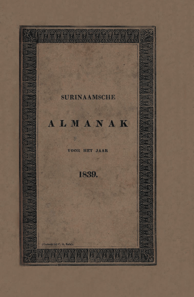 Surinaamsche Almanak voor het Jaar 1839