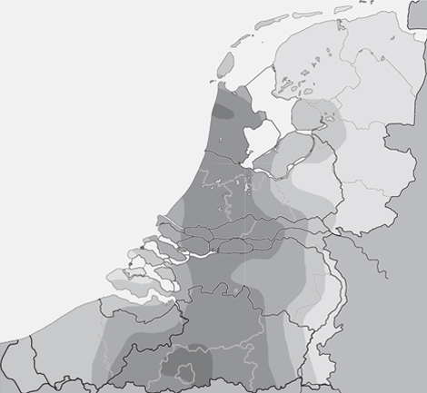 Kaart 4: Verstoorde waarden (spreker + transcribent) in de positie voor - f/v (16)