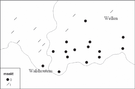 Kaart 8: t-deletie in maakt (eigen gegevens)