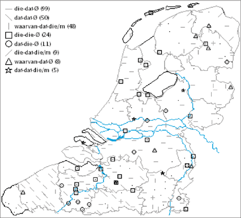 Kaart 2: lange objectrelatieven