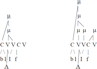(29) Wel diftongering in [blεi2f]

Wel diftongering in [blεi1f]