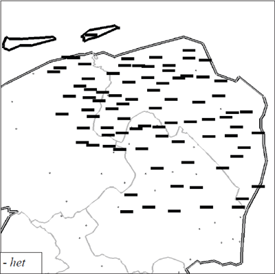 Kaart 3. RND (zinnen 74 en 95):

Na schafttijd spannen we 't paard voor de nieuwe kar. 't Hooi is nog groen.
