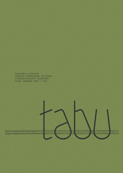 Titelpagina van Tabu. Jaargang 11
