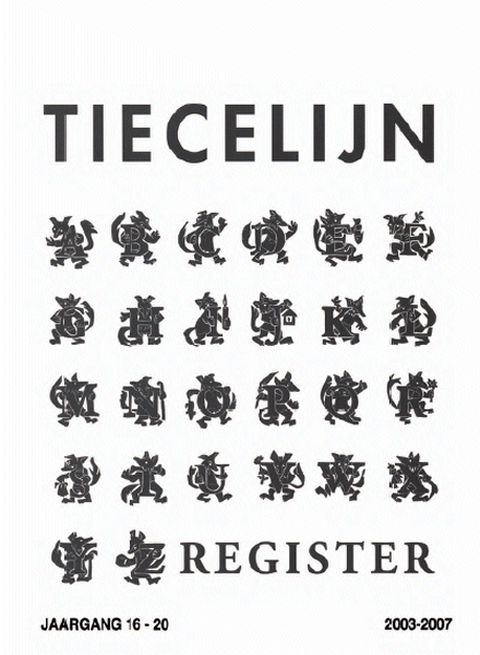 Titelpagina van Tiecelijn. Register 2003-2007