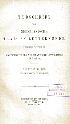 Tijdschrift voor Nederlandse Taal- en Letterkunde. Jaargang 19