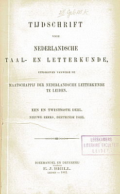 Tijdschrift voor Nederlandse Taal- en Letterkunde. Jaargang 21