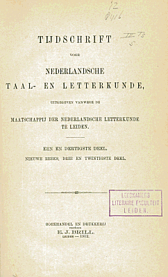 Tijdschrift voor Nederlandse Taal- en Letterkunde. Jaargang 31
