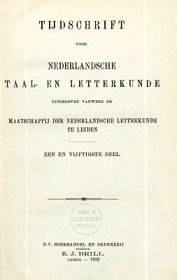 Titelpagina van Tijdschrift voor Nederlandse Taal- en Letterkunde. Jaargang 51
