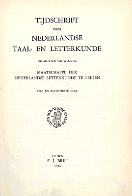 Titelpagina van Tijdschrift voor Nederlandse Taal- en Letterkunde. Jaargang 74