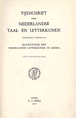 Titelpagina van Tijdschrift voor Nederlandse Taal- en Letterkunde. Jaargang 75